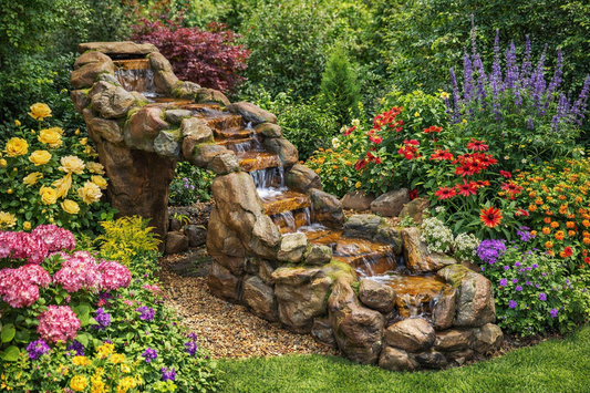 Grand Multi Tier Rock Waterfall Fountain