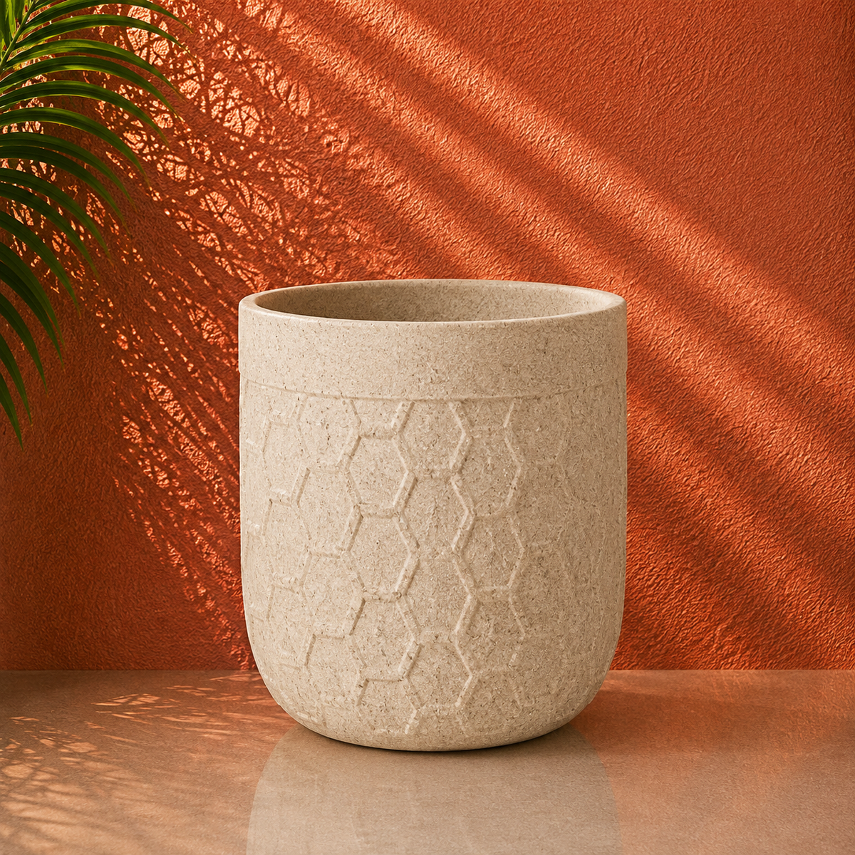 Textured Honeycomb Cylinder Planter Pot