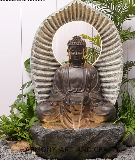 Buddha Meditation Water Fountain With LED Light