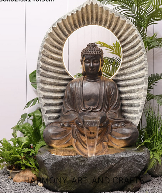 Buddha Meditation Water Fountain With LED Light