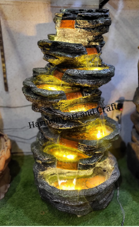 Stone Pahad Cascade Fountain with LED Lights