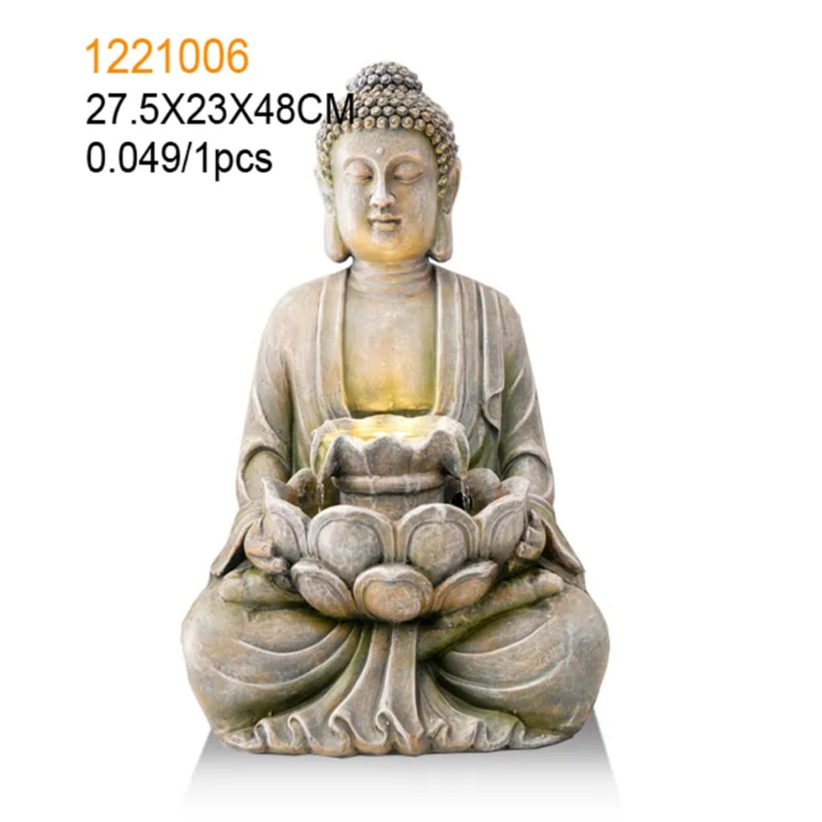 Buddha Lotus Bowl LED Floor Water Fountain