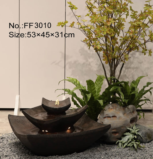 3-Tier Bowl Water Fountain with LED