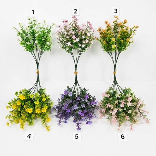 Artificial Flowering Green Foliage Bush