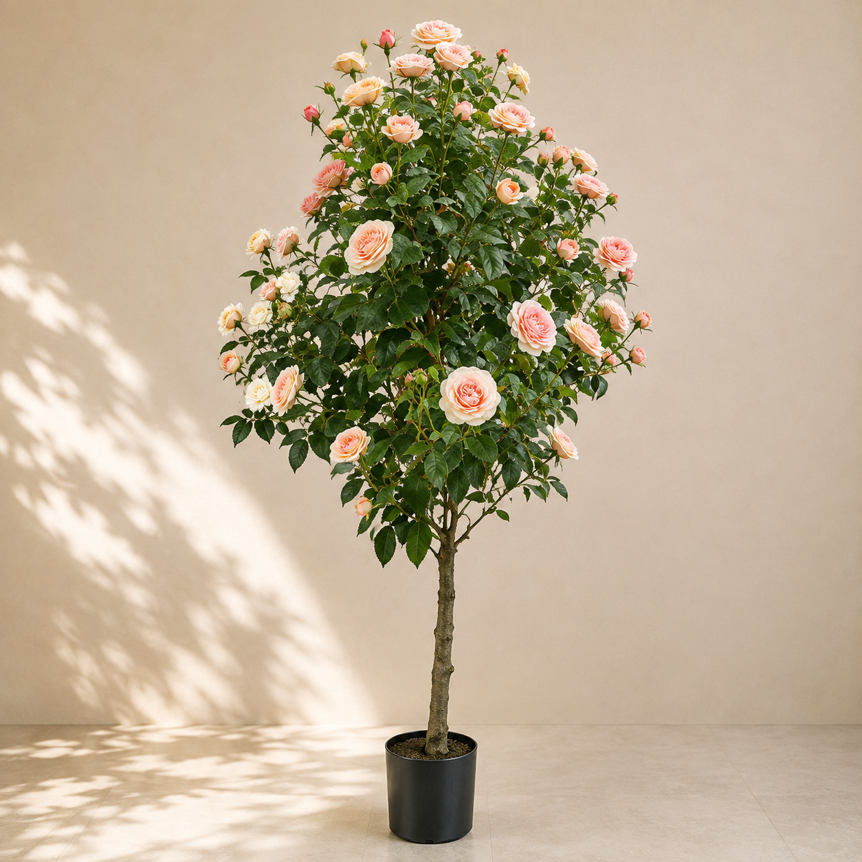 Artificial Peach Rose Flower Tree