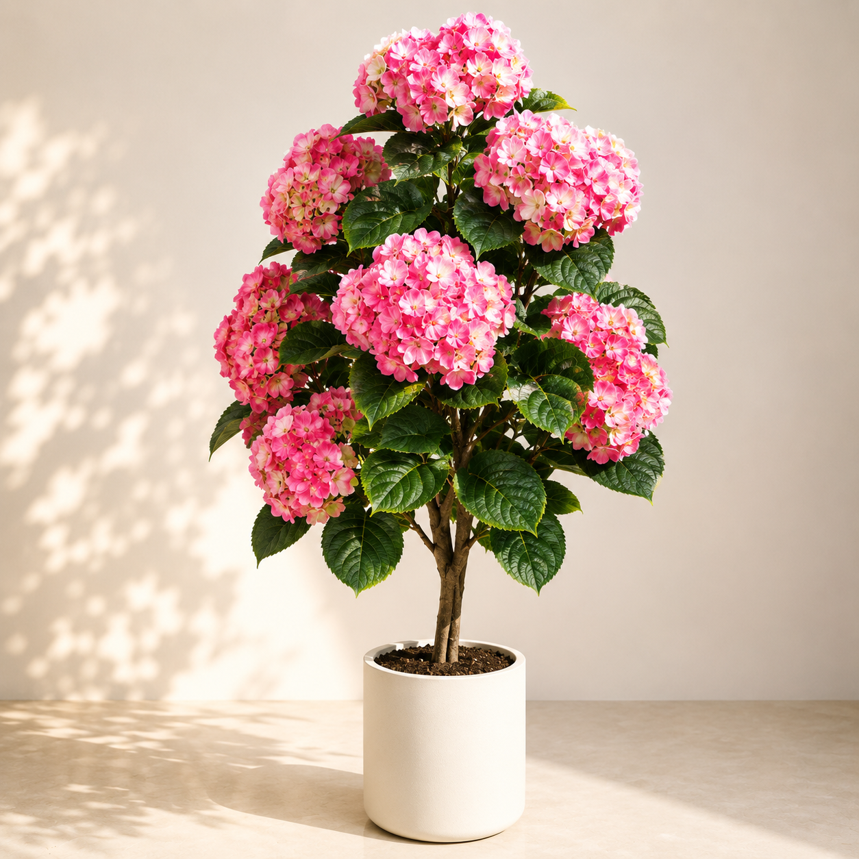Artificial Pink Hydrangea Flower Plant