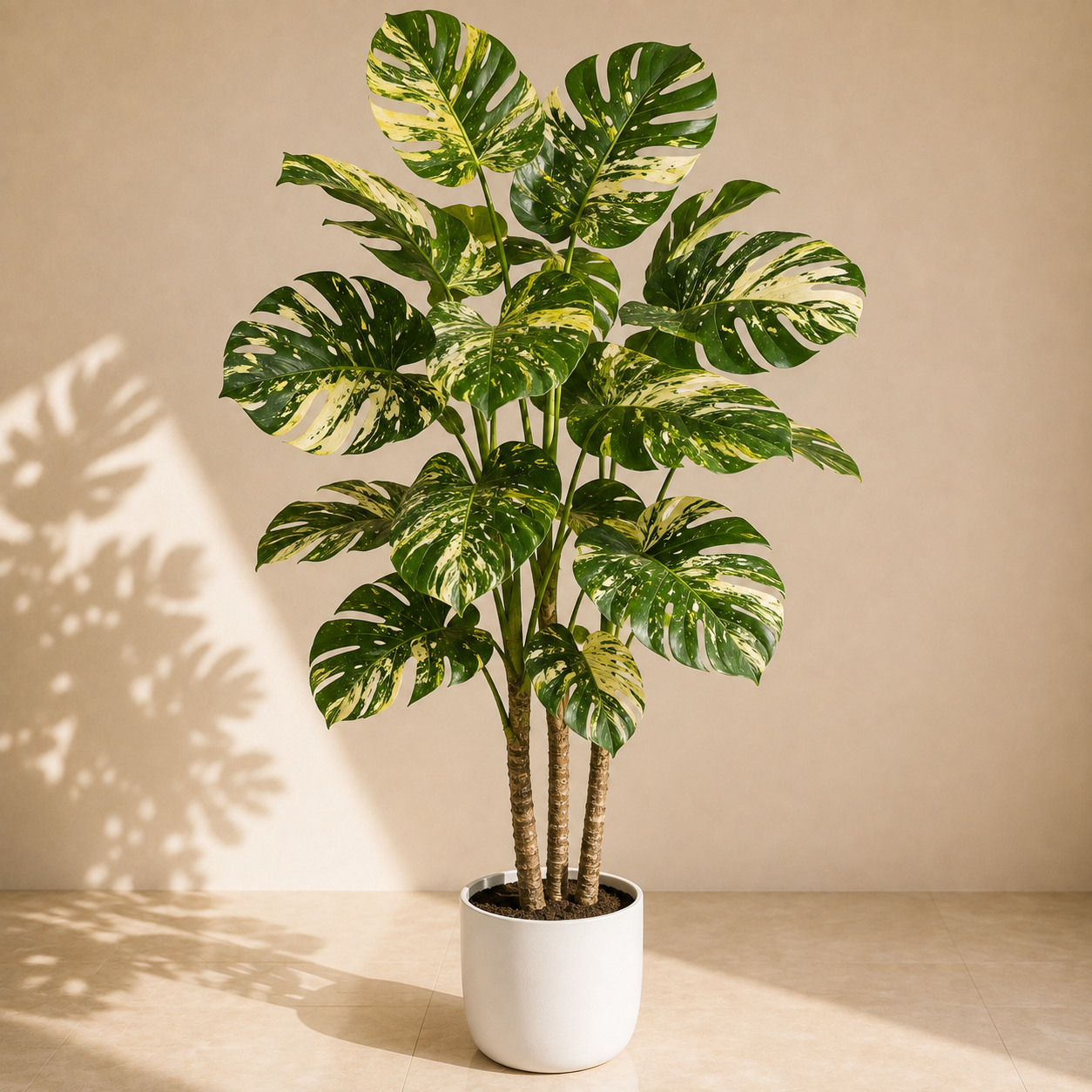 Artificial Variegated Monstera Plant