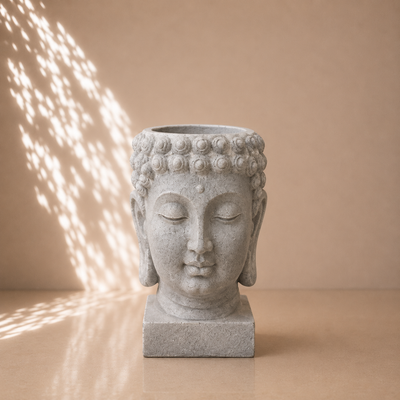 Big Buddha Head Sculptural Planter Pot