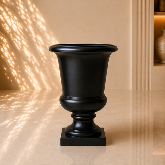 Black Classic Pedestal Urn Planter Pot