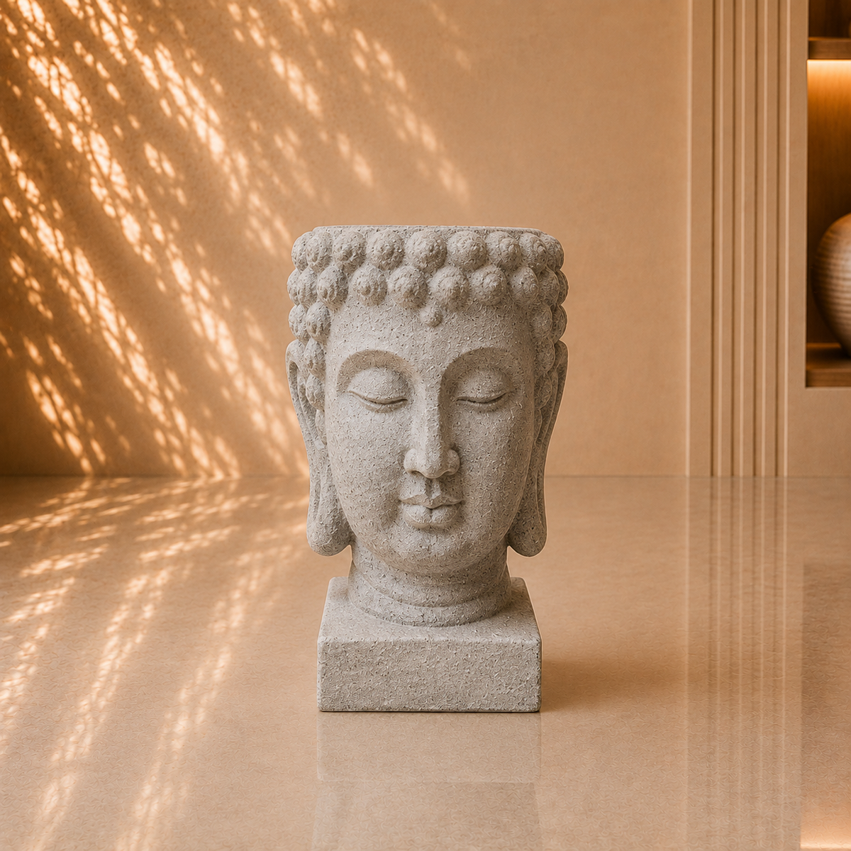 Buddha Head Sculptural Planter Pot