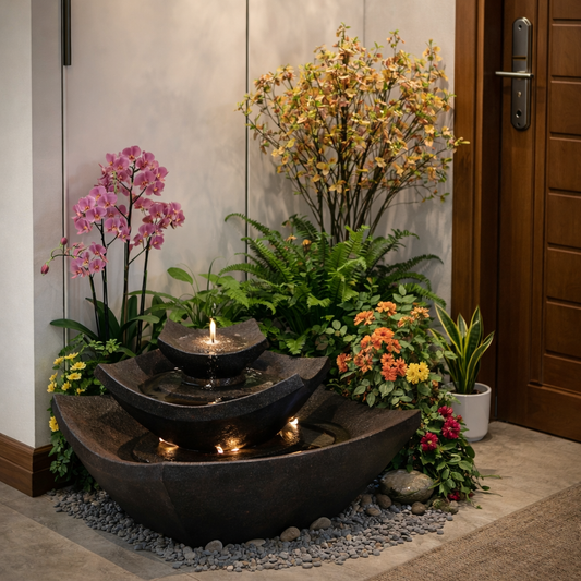 3-Tier Bowl Water Fountain with LED
