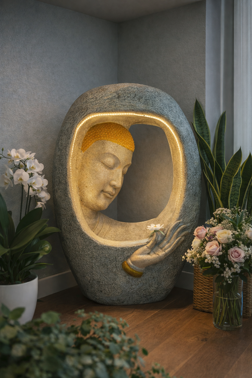 12. OVAL FACE BUDDHA FOUNTAIN