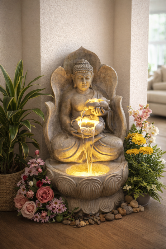 15. 2-DIYA PATTA (DOUBLE LEAF) BUDDHA FOUNTAIN