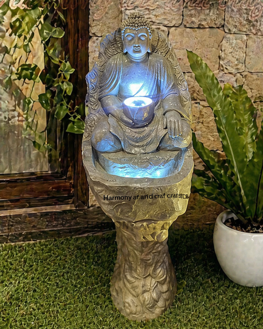 Mud Buddha Bowl LED Floor Water Fountain
