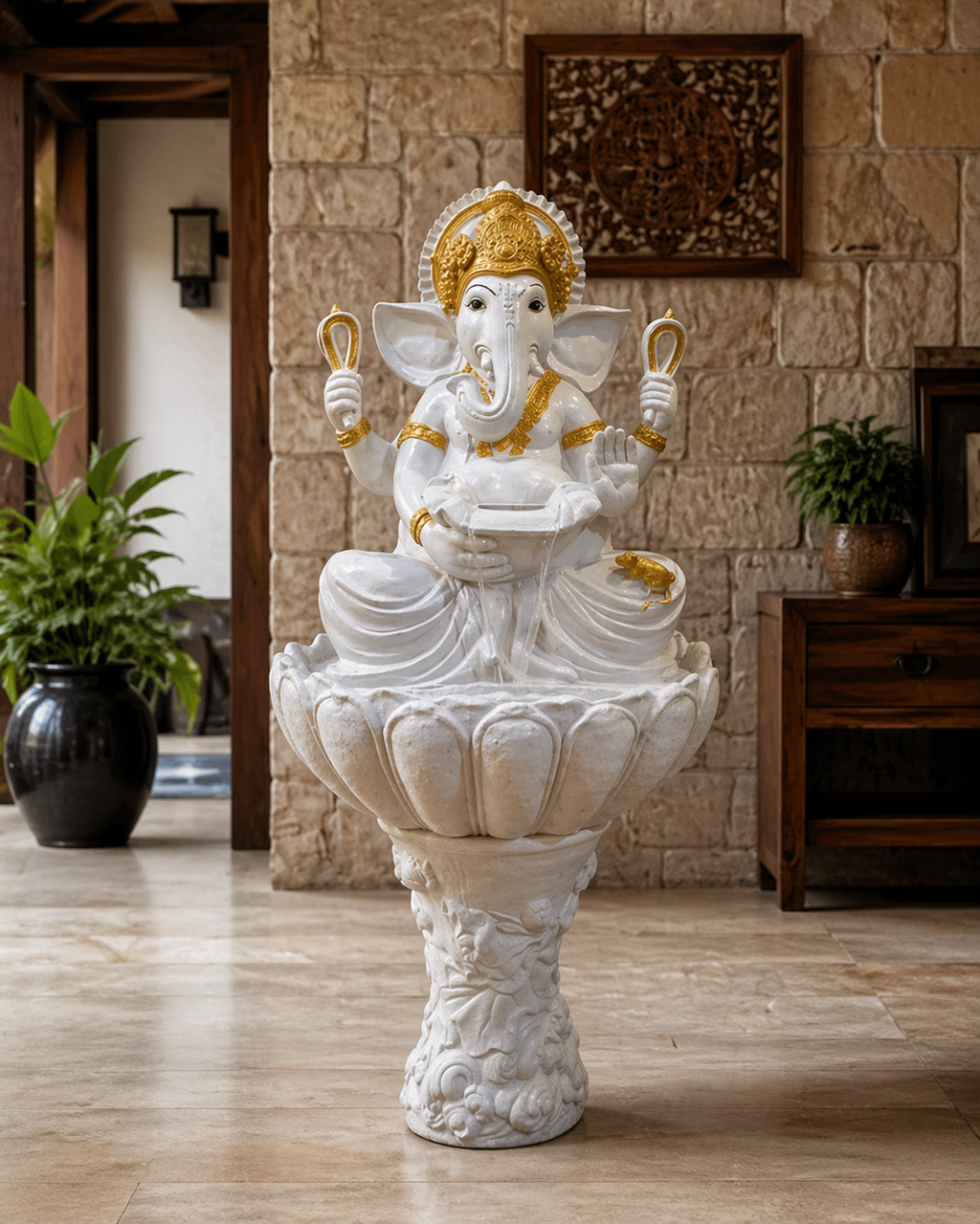 29 BIG KAMAL(LOTUS) GANESH FOUNTAIN (4.5 FT)
