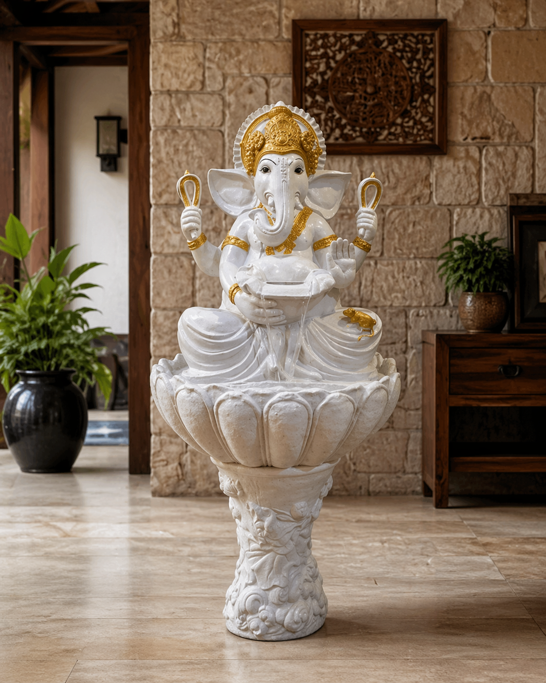 Big Kamal Ganesh Lotus Floor Water Fountain