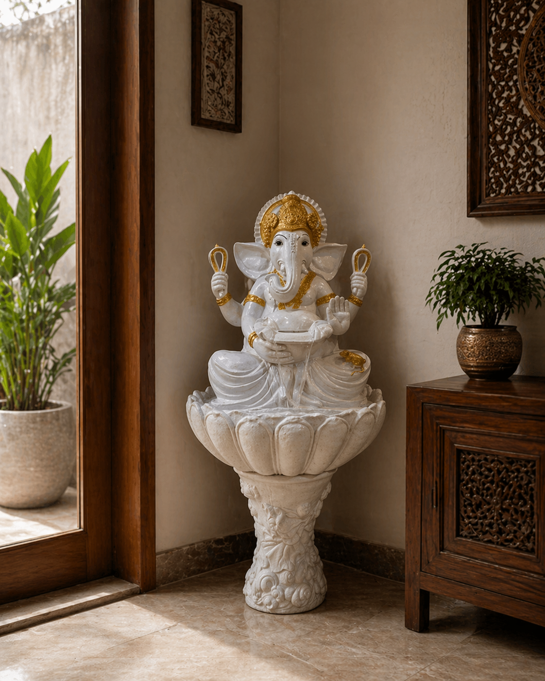 Big Kamal Ganesh Lotus Floor Water Fountain