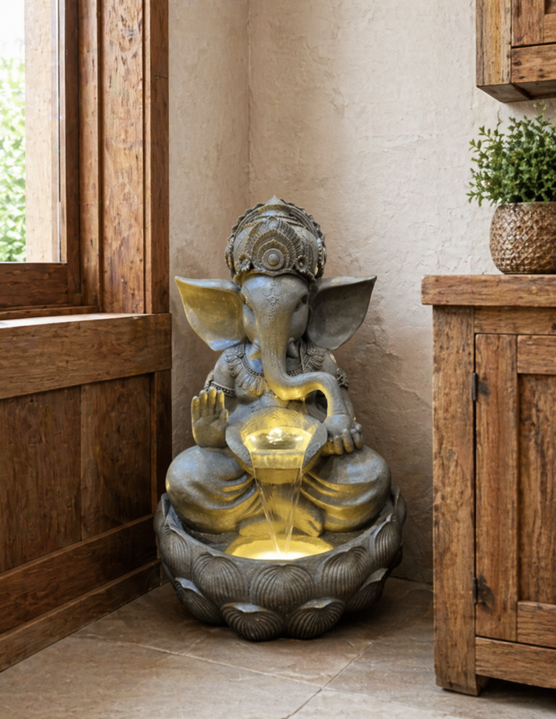 Kamal Ganesh Lotus LED Floor Water Fountain