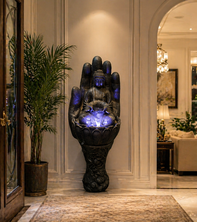 Hand Palm Buddha LED Floor Water Fountain