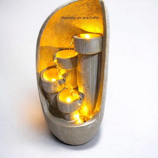 4 Cup Cascade Water Fountain With LED