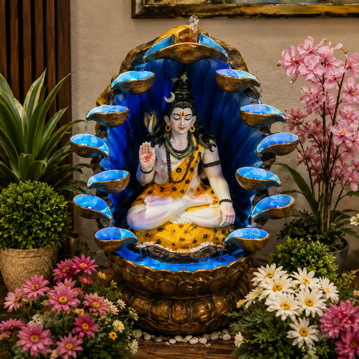 Diya Shiva Multi Bowl Floor Water Fountain