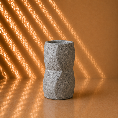 Grey Irregular Stone Textured Planter Pot