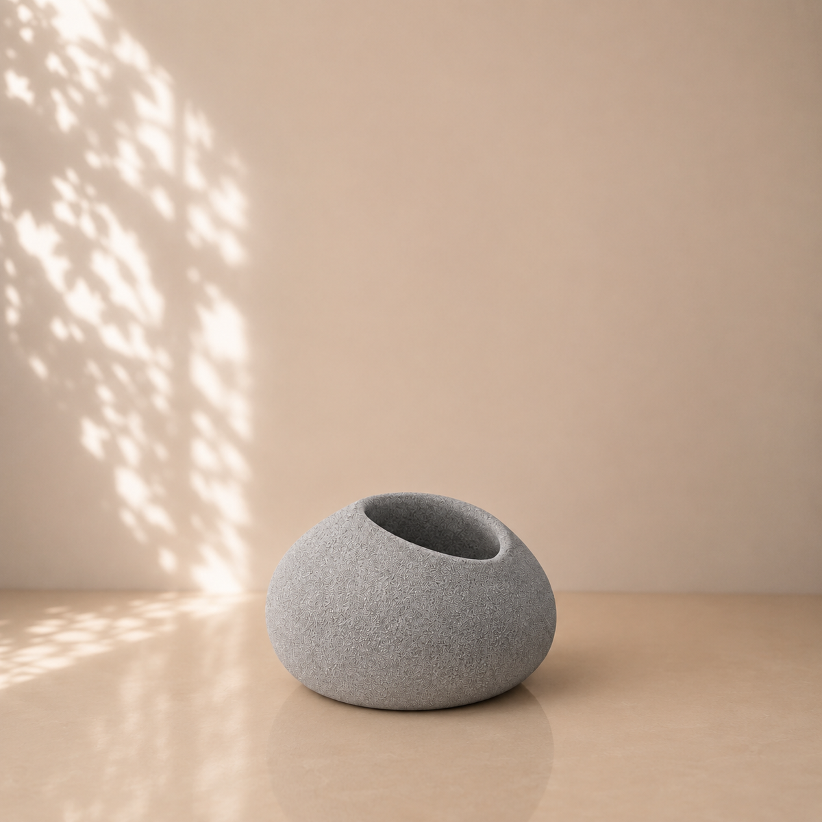 Modern Grey Organic Stone Planter Pot