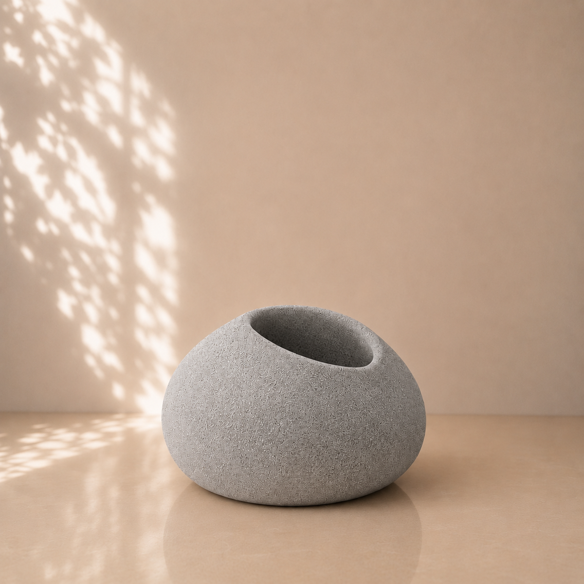 Modern Grey Organic Stone Planter Pot