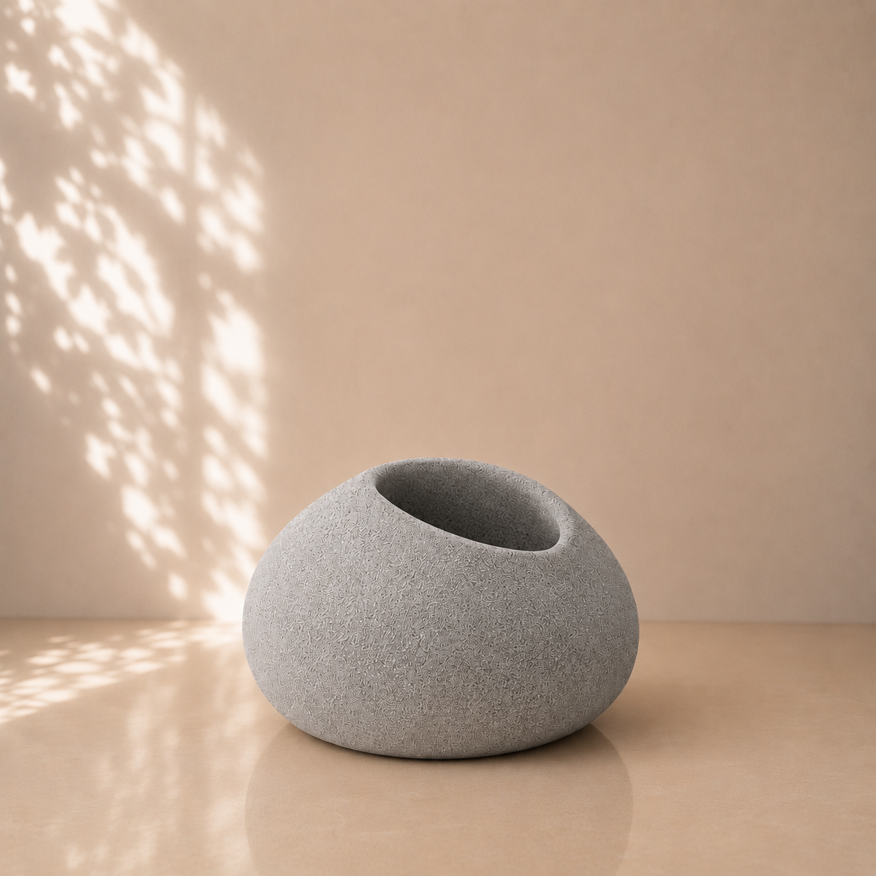 Modern Grey Organic Stone Planter Pot
