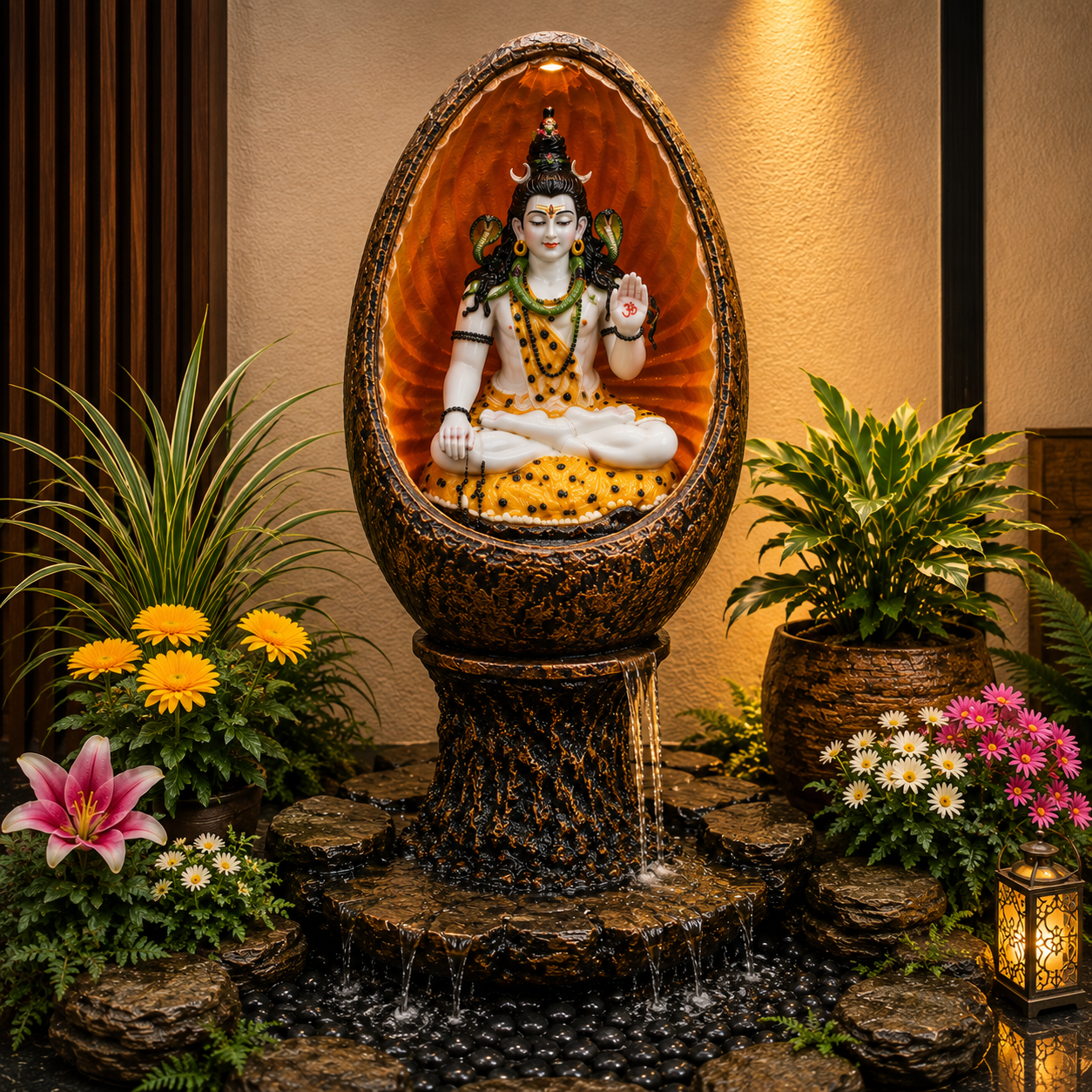 Oval Shiva LED Floor Water Fountain