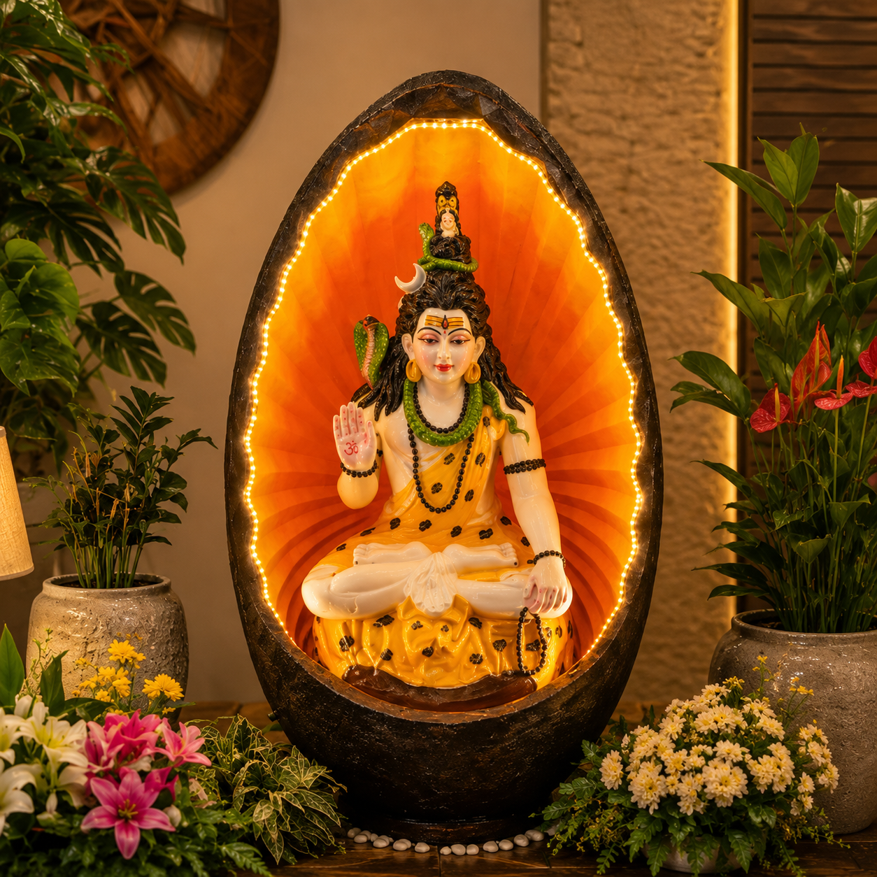 Oval Shiva LED Floor Water Fountain