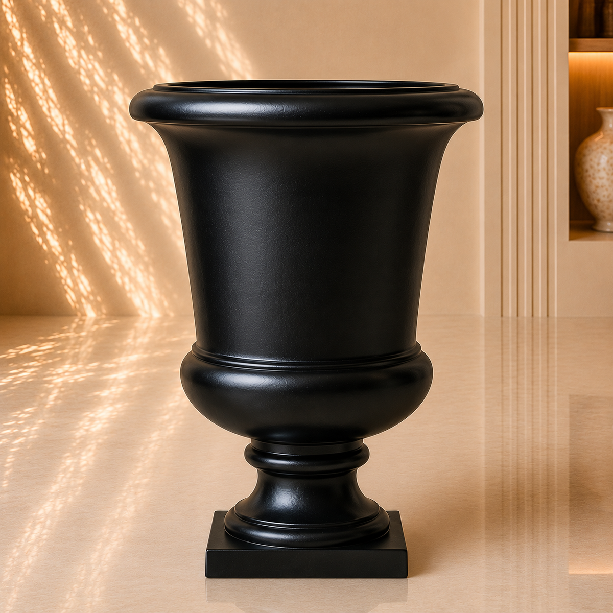 Black Classic Pedestal Urn Planter Pot