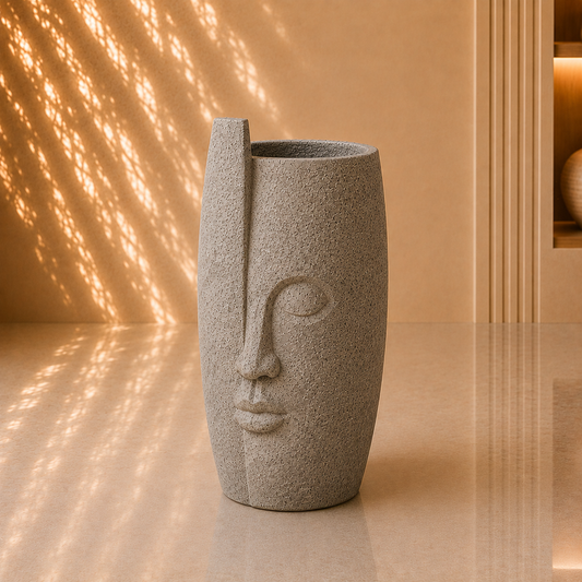 Half Face Sculptural Planter Pot