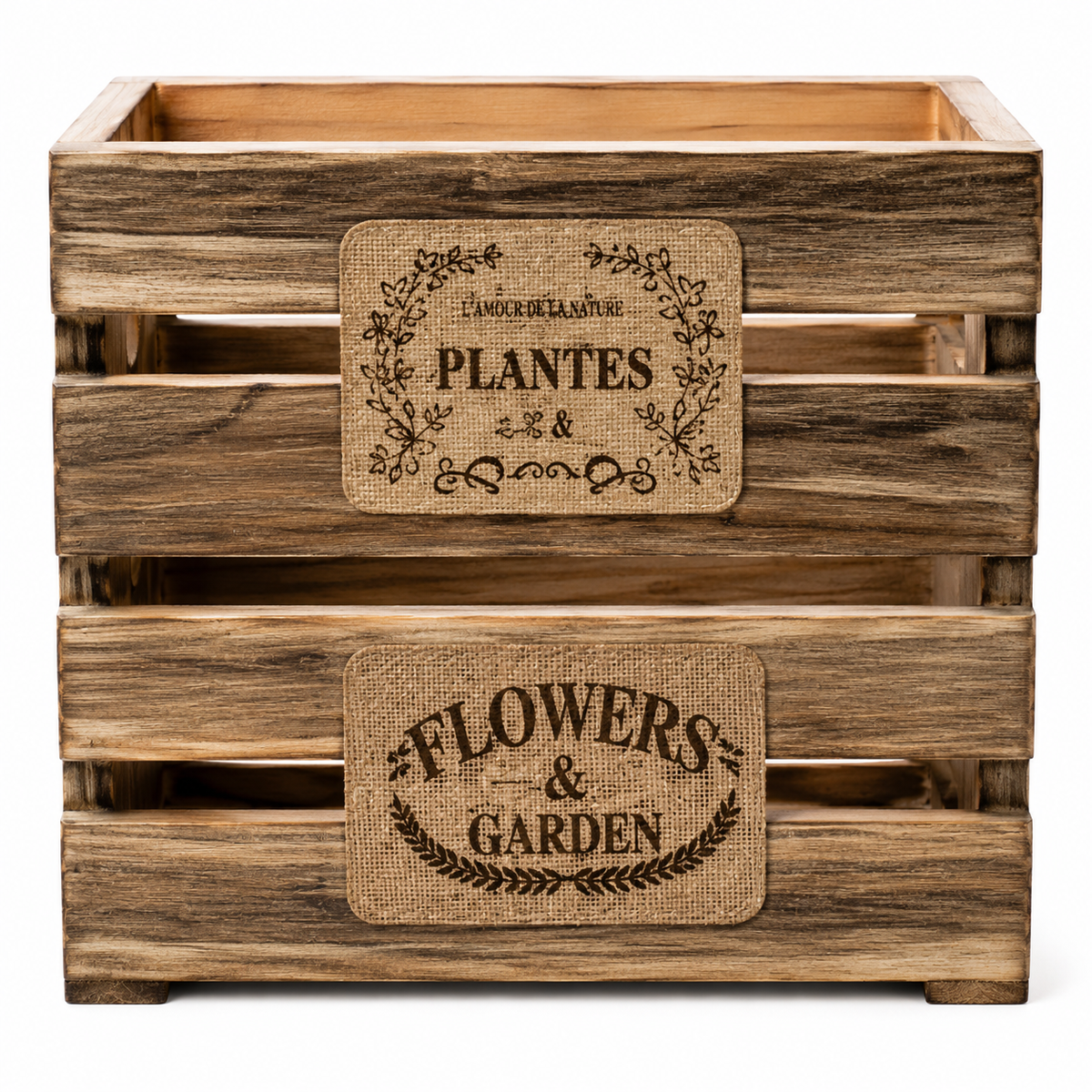 Rustic Wooden Crate Planter Box