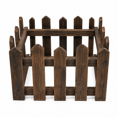 Rustic Wooden Picket Garden Fence