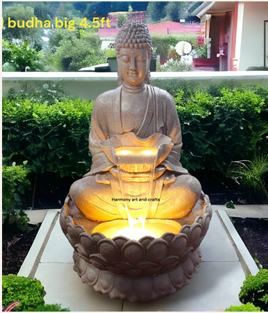 Lotus Buddha Water Fountain with LED Lights