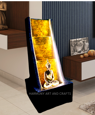 3 Step Slate Buddha Waterfall Floor Fountain