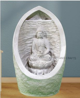 Leaf Frame Buddha LED Floor Water Fountain