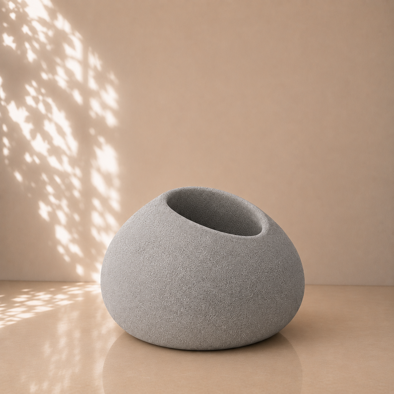 Modern Grey Organic Stone Planter Pot