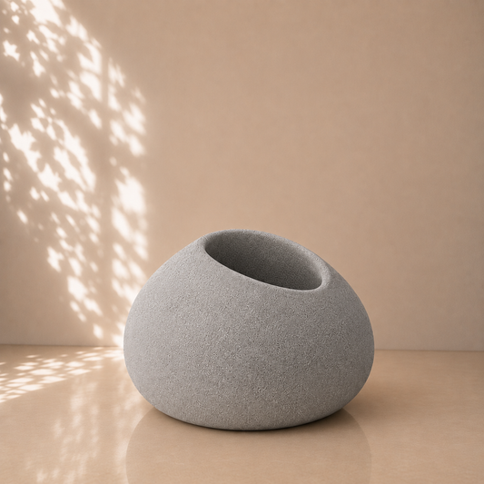 Modern Grey Organic Stone Planter Pot