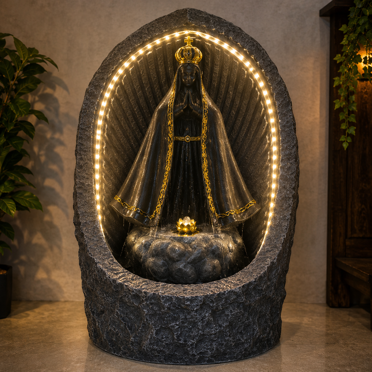 Virgin Mary LED Water Fountain