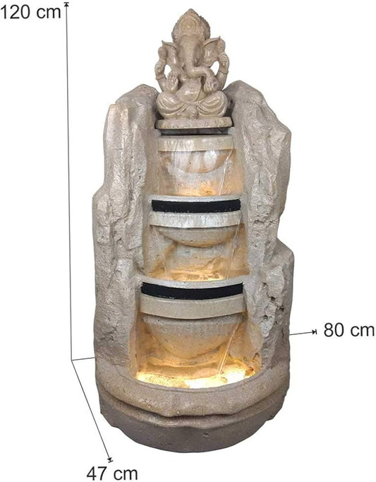 3 Step Ganesh Cascade Floor Water Fountain