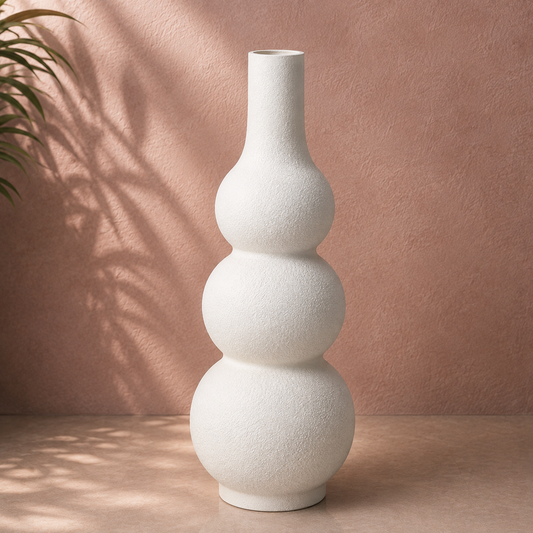 Modern White Double Bulb Planter Pot