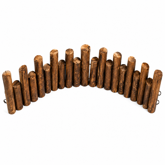 Wooden Log Garden Border Fence