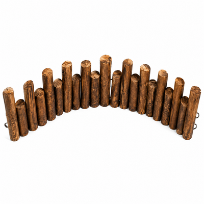 Wooden Log Garden Border Fence